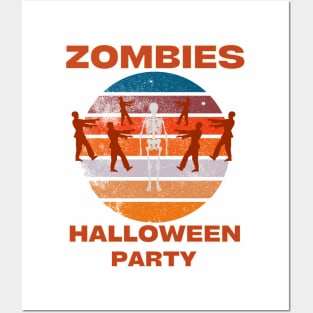 Zombies Halloween party (retro style) Posters and Art